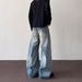 Retro Streetwear Baggy Jeans – 90s Vintage Loose Fit Denim Pants With Dropped Crotch (Blue/Black, S-2xl, Unisex)_mkmklike.com