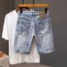 Men's Clothing New Denim Shorts Men's Trendy Brand Shorts Loose Straight Youth Mid Length Pants Personality Breeches Men_mkmklike.com