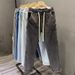 Men's Wide Leg Jeans Durable Wear Resistant Thin American High Street Style Loose Straight Leg Casual Trousers Trendy Harem Pants_mkmklike.com