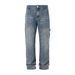 American Style Straight-Leg Jeans For Men Punk Street Fashion Handmade Distressed Washed Pocket Cargo Pants_mkmklike.com
