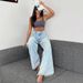 High Waist Straight Leg Jeans For Women - Light Blue Denim Wide Leg Trousers, Comfortable & Stylish Office Casual Pants_mkmklike.com