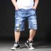 Guangzhou Xintang Jeans Summer Tide Brand Ripped Jeans Men's Fattened Plus Size Straight Pants Men's Large Size Men's Clothing_mkmklike.com