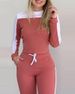 Women's Clothing new outdoor sports color matching long sleeved trousers comfortable casual suit for women_mkmklike.com