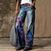 2024 Summer Lightweight Trousers 3D Digital Print Best-Selling Women's Bell-Bottom Pants Dropshipping Available_mkmklike.com
