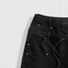 Retro Hip Hop Jeans – Distressed Denim Pants With Studded Details & Drawstring Waist, Loose Straight-Leg Unisex Style_mkmklike.com