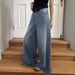 Women's Washed Blue Wide Leg Jeans Loose Straight Slimming Casual Pants European American Style_mkmklike.com