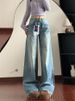 Retro High-waisted Washed Wide-leg Jeans For Women, 2025 Autumn Winter New Style, Loose And Slimming Design With_mkmklike.com