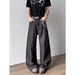 Men's Slim Fit Selvedge Denim Jeans With Floral Embroidery & Slight Flare For Street Style Versatile Streetwear Staple_mkmklike.com