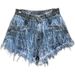 Women's Clothing Heavy diamond ostrich hair slimming fringe fashion all-in-one denim shorts woman_mkmklike.com