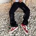 Men's Trendy Hip Hop Jeans Distressed Knife Cut Ripped Loose Wide Leg Embroidered High Street Style_mkmklike.com