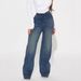 Women's Relaxed Fit Straight Leg Jeans - High Waist Washed Denim Pants For Casual Comfort (Light Blue, Vintage Blue)_mkmklike.com