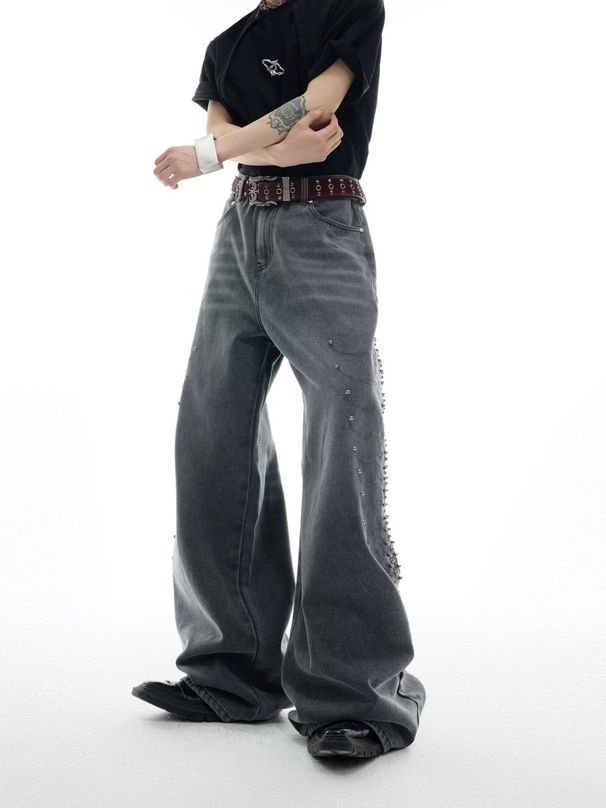 Men's Clothing Men's Straight Leg Washed Denim Jeans Style Trendy Street Fashion Brand Spring Autumn Floor Length Pants_mkmklike.com