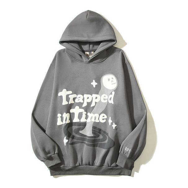 Women's Clothing high street hip hop Travis retro distressed trapped in time foam printed hoodie sweatshirt_mkmklike.com