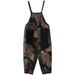 Summer Vintage-tyle Plu-ize Women' Denim Overall, Looe Fit, Printed, Large Pocket, Drop-crotch, Caual Harem_mkmklike.com