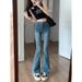 Vintage Jeans For Women Spring 2024 New Waist Slimming American High Street Slightly Flared Bootcut Pants_mkmklike.com