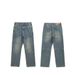 Men's Clothing Men's Street Style Washed Distressed Jeans Straight Leg Loose Fit Spring Autumn Trendy High Street Vibe Long Pants_mkmklike.com