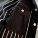 Versatile Patchwork Black And White Striped Denim Jacket, Niche Street Bombing Washed Jacket, Workwear_mkmklike.com