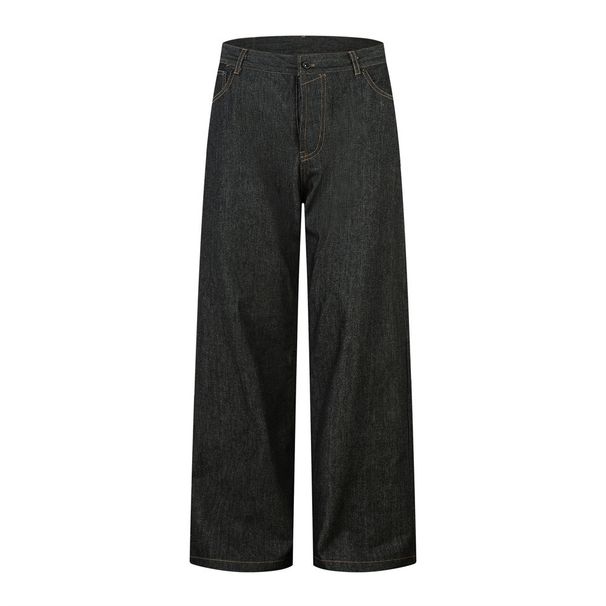 Loose Jeans For Men, American Style, Trendy Brand, Simple And Versatile, Casual Straight-Leg Pants With Button Closure_mkmklike.com