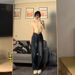 Women's Clothing Summer Design Niche Straight Pants High Waist Loose Slim Wide Leg Pants_mkmklike.com