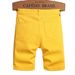 Men's Distressed Denim Shorts Yellow Stretch Mid-Length Straight Leg Casual Pants Stylish Design_mkmklike.com