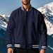 Cross-Border Foreign Trade Autumn Winter American Style Stand Collar Baseball Long Pants Fleece-Lined Casual Jacket_mkmklike.com
