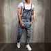 Men's Fashion Denim Overalls With Rip Details - Classic Straight-Leg Workwear Jumpsuit For Casual & Trendy Style_mkmklike.com