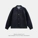 Northfold Vintage Raw Topstitch Design Men's Denim Jacket Autumn Loose Fit Trendy Brand Casual Double Pocket Workwear Coat_mkmklike.com