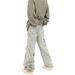 Men's American Vintage Star-Patch Jeans – Relaxed Straight-Leg & Raw Hem (S-3XL, Light Blue)_mkmklike.com