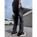 Yellow Mud Ripped Jeans 2024 New Men's Summer Thin Straight Loose American High Street Pants Trendy Brand_mkmklike.com