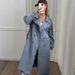 Women’s Oversized Denim Trench Coat – Retro Streetwear Jacket With Polo Collar (S-XL, Blue)_mkmklike.com