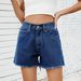 Women's Washed Denim Shorts - Slimming High Waist Stretch Hot Pants Versatile Casual Distressed Jean Shorts For Women_mkmklike.com