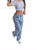 Autumn Winter New Y2K Style Women's Mid Waist Baggy Jeans Fashion Casual Denim Wide Leg Pants Street Hipster Trousers S-XL_mkmklike.com
