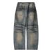 Zongchi Clothing Company Heavy Industry Washed Bent Knife Pants Casual Versatile Wide Leg Jeans Men's And Women's_mkmklike.com