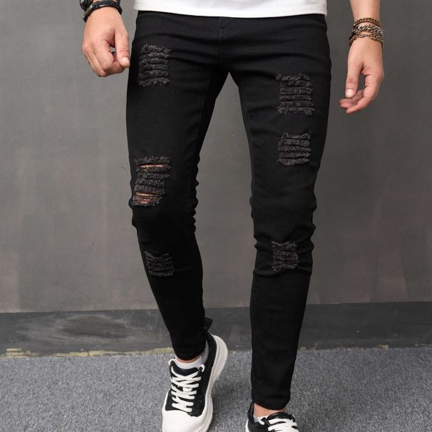 Men's Slim Fit Stretch Jeans – Classic Black Denim With Tapered Leg (XS-XXL) | Comfortable & Stylish For Everyday Wear_mkmklike.com