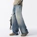 American Style Washed Simple Jeans For Men High-End Cool Street Fashion Loose Casual Straight Long Pants_mkmklike.com