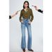 Women's Clothing Sky Blue Flared Jeans For Women High Waist Slim All Match Mopping Pants_mkmklike.com