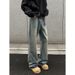 American Retro Lightning Pattern Flared Jeans For Men, Autumn Winter Trendy Brand, Stylish And Slimming, Plus Size,_mkmklike.com