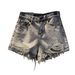 American Style Women's Ripped Frayed Hem Shorts Black Gray a Line Hot Pants Wide Leg Summer 2026 New Hot Girl Show Thighs Make Legs Look Longer_mkmklike.com