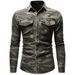 Man's Clothing Long Sleeve Camo Denim Outdoor Climbing Cargo Top_mkmklike.com