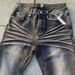 Cleanfit Washed Denim Jeans Classic Straight Leg Subtle Whiskering Distressed Detailing Men's Clothing_mkmklike.com