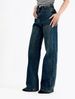 Women's Vintage Blue Wide Leg Jeans – Trendy High Waist Flared Denim Pants For Casual & Boho Style (Sizes 25-32)_mkmklike.com