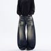 Men's Retro Blue Wide Leg Jeans High Waisted Loose Fit Slimming Floor Length Straight Leg Pants American Style 2026 Autumn New_mkmklike.com