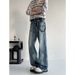 Nordmann European And American High Street Vibes Retro Washed Distressed Cat Whiskers Jeans Men's Straight Leg Slightly Flared_mkmklike.com