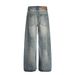 Distressed Washed Jeans Street Style Punk Knife Cut Destroyed Vintage Wide Leg Straight Long Pants For Men_mkmklike.com