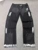 Men's Clothing European And American Style Men's Y2K Patchwork Painted Letter Hot Transfer Straight Leg Jeans_mkmklike.com