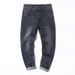 Four Seasons Versatile Jeans Men's Loose Casual Elastic Straight Pants Men's Fattened Plus Size Business Jeans Men's_mkmklike.com