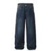 Streetwear Asymmetrical Patchwork Jeans – Unisex Baggy Denim Pants With Curved Hem (Blue, S-XXL)_mkmklike.com