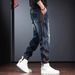 Patchwork Cargo Pants for Men Loose Casual Jogger Jeans Heavyweight American Style Trendy Handsome Autumn_mkmklike.com