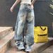 Men's Retro Loose Straight Leg Jeans With Splatter Graffiti Art - High Street Style Casual Pants For Men & Women_mkmklike.com