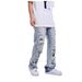 Distressed Patchwork Jeans For Men & Women – Vintage Washed High-Waisted Straight Leg Denim Pants (S-XXXL, Light Blue)_mkmklike.com